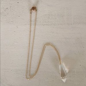 Delicate gold plated chain with acrylic crystal
